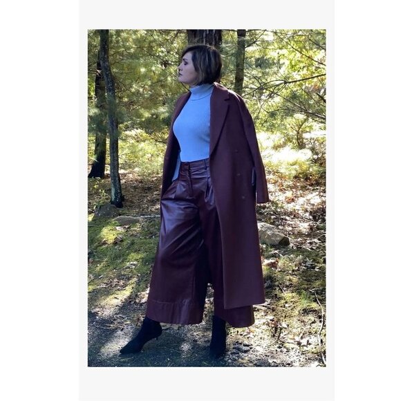 Nicholas Faux Leather Sofia Culottes Red Womens Size 8 - Picture 13 of 15